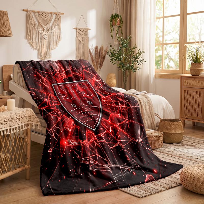 VfB Stuttgart Football Print Flannel Blanket Soft Warm Sofa Bed Throw Blanket For Home Office Bedroom