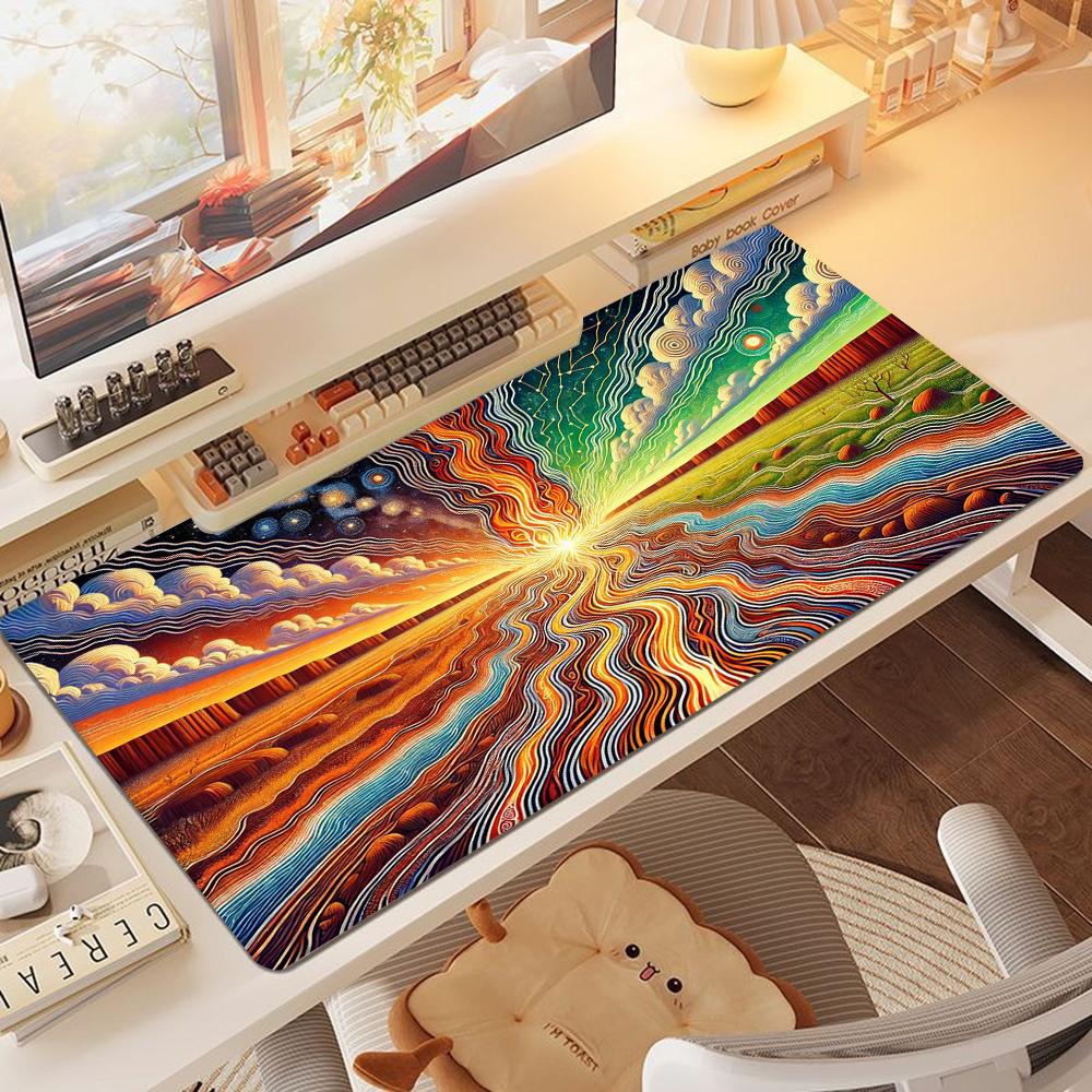 Abstract Playmat Fantasy Forest Gaming Mouse Pad Desk Mat Nonslip Rubber Base Precise Seam Washabl EPads for Games and Office