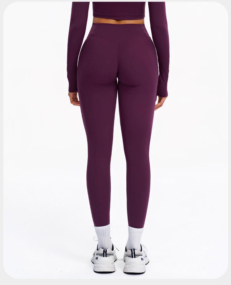 Women's High-Waist Pleated Yoga Pants - Cross-Border Brushed Tight Fit, Hip-Lifting, Perfect for Running and Fitness (9313)