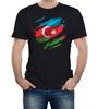 Torn Azerbailan Flag Men's T-Shirt Mens Womens Tees Top Baku Country National footballWorld Cup