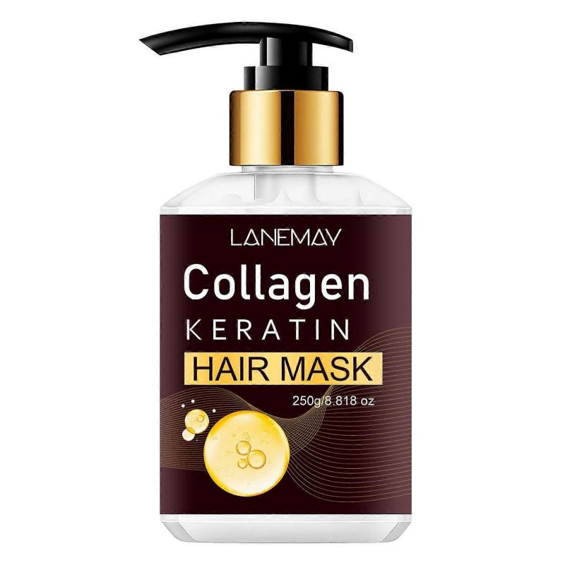 Tiefenpflegende Haarmaske mit Kollagen & Keratin | Intensive Feuchtigkeit für geschädigtes, trockenes Haar | Nährt, Glättet Frizz für ein weiches, glänzendes, gesundes Aussehen