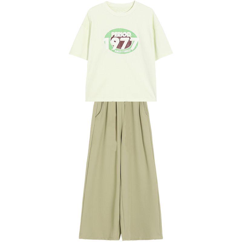 Girls' Summer 2025 Two-Piece Sports Suit: Short-Sleeved Casual Wear