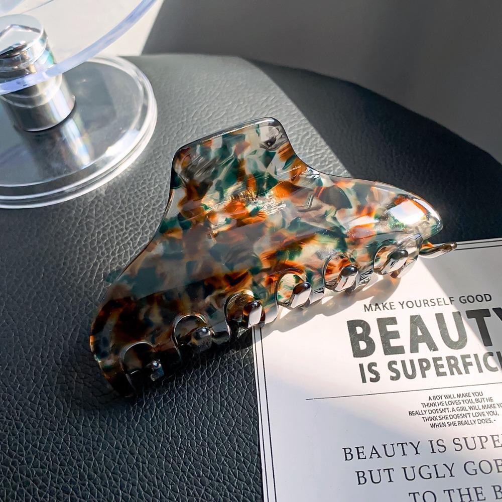 Hair Clip Fresh Acetate Hair Claw Solid Color Tortoiseshell Hair Claw Printing Shark Clip  Girls