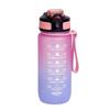 Bottiglia d'acqua sportiva da 600 ml con indicatore orario, tazza a colori sfumati, tazza a prova di perdite, borraccia motivazionale, sport all'aria aperta, fitness