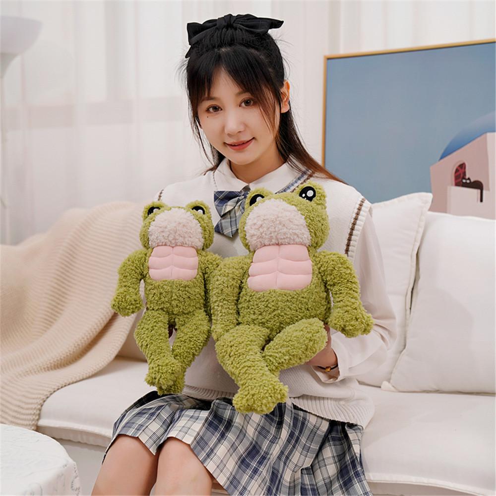 Muscular Fitness Frog Duck Plush Toys Cute Animal Stuffed Dolls Kids Soft Gifts