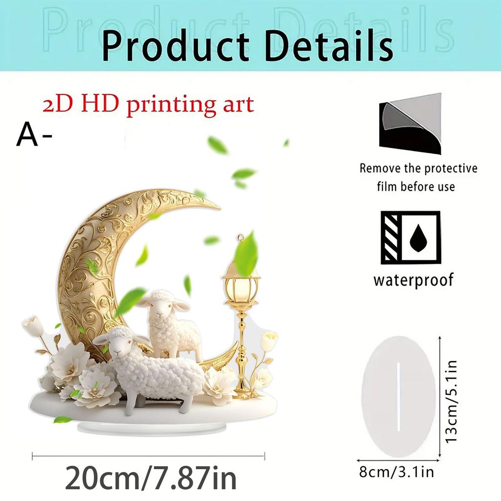 1PCS Moon Shaped Sleep Sheep Desktop Ornament Home Decor Gift for Girls - Cute Nighttime Bedroom Decor