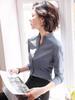 Women's Black Slim-Fit Professional Long-Sleeve Stand-Up Collar Shirt - New 2026 Business Formal Wear
