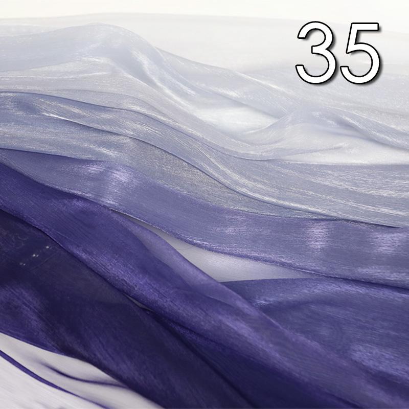 1/2/5 Meter 30D Rainbow Gradient Color Chiffon Fabric Organza Tulle Fabric For Diy Ancient Style Hanfu Silky Dress Stage Garment