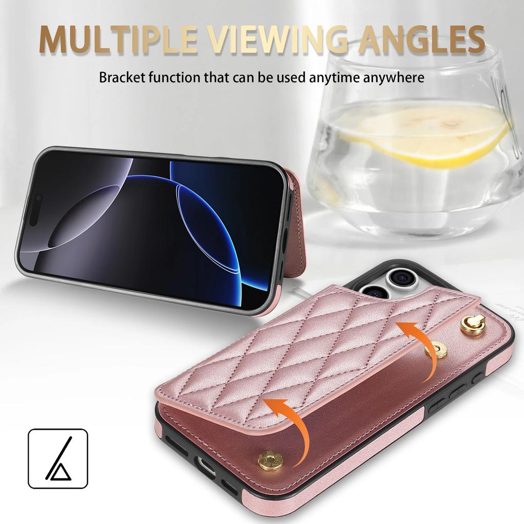Wallet Flip Phone Case for IPhone 16 15 17 Pro Max Air 16E 14 11 13 12 XR XS Max 7 8 Plus SE Card Wallet Holder PU Leather Cover