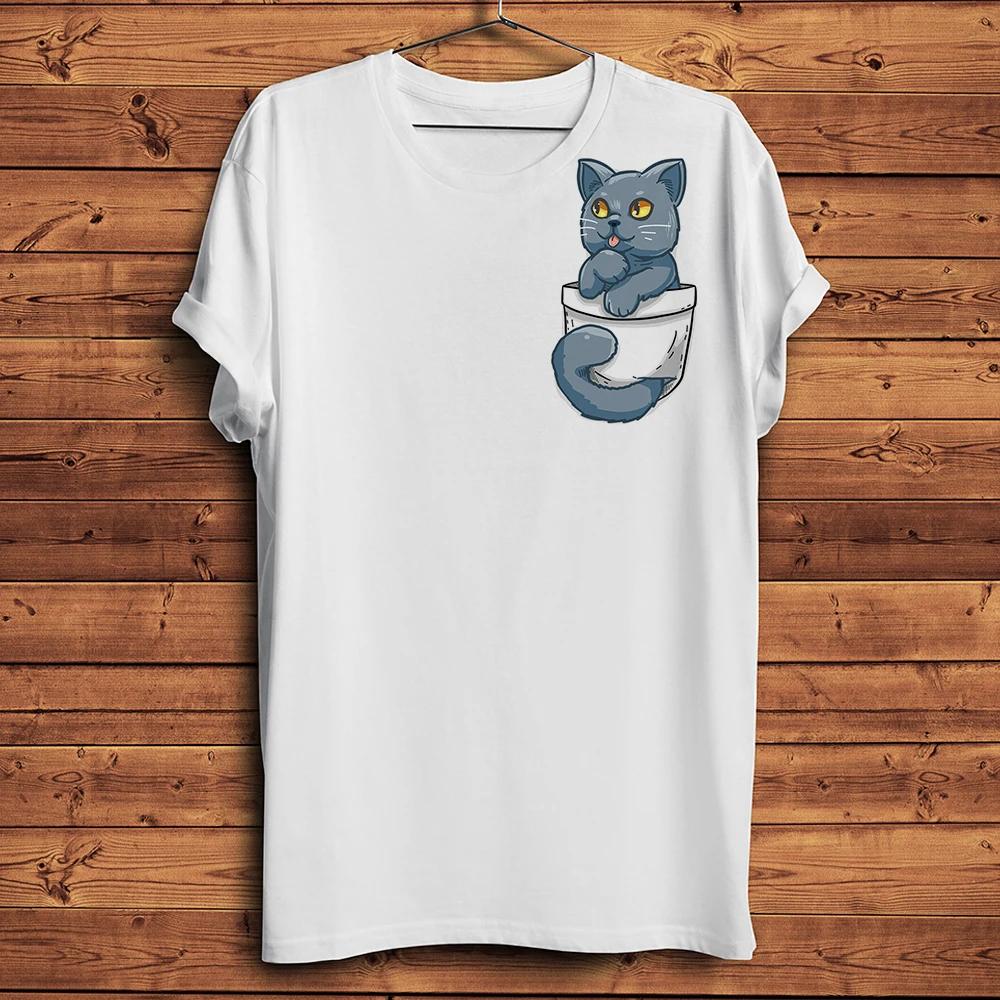Cute Ragdoll British Blue Shorthair Cat in PocketFunny 3D T ShirtShort Sleeve Casual TshirtUnisex Streetwear Tee Breathable S