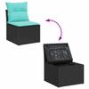Garden Sofa Set with Storage 6 pcs Black Poly Rattan