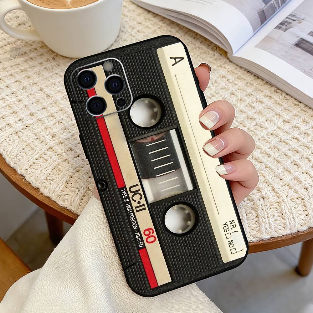 Vintage Cassette T-Tape Retro Phone Case Silicone Soft For IPhone 17 16 15 14 13 12 11 X XR Plus Pro Max Plus