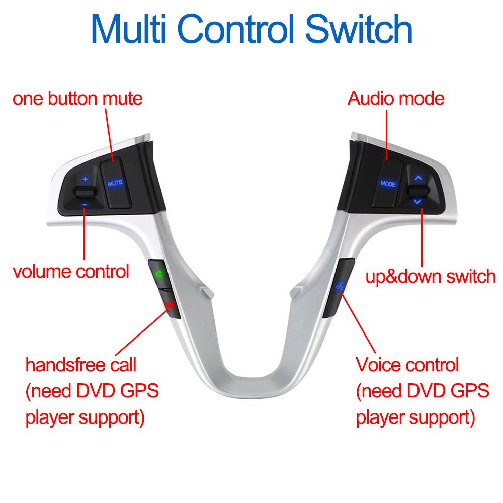 Blue Backlight Switch Steering Wheel Button For Hyundai VERNA SOLARIS Car Accessories Bluetooth Radio Audio Volume Music Control