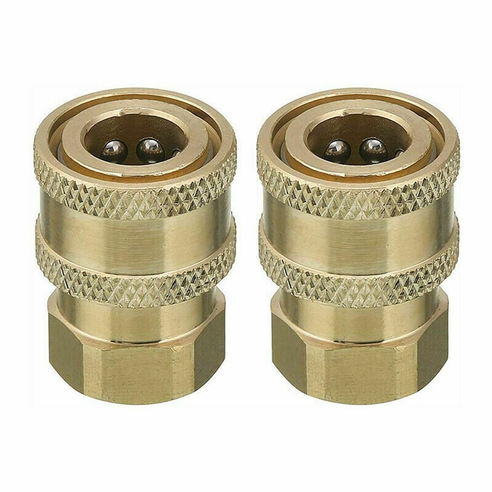 2pcs Pressure Washer Coupler Brass Fittings 1/4 Inch Quick Connect to Female