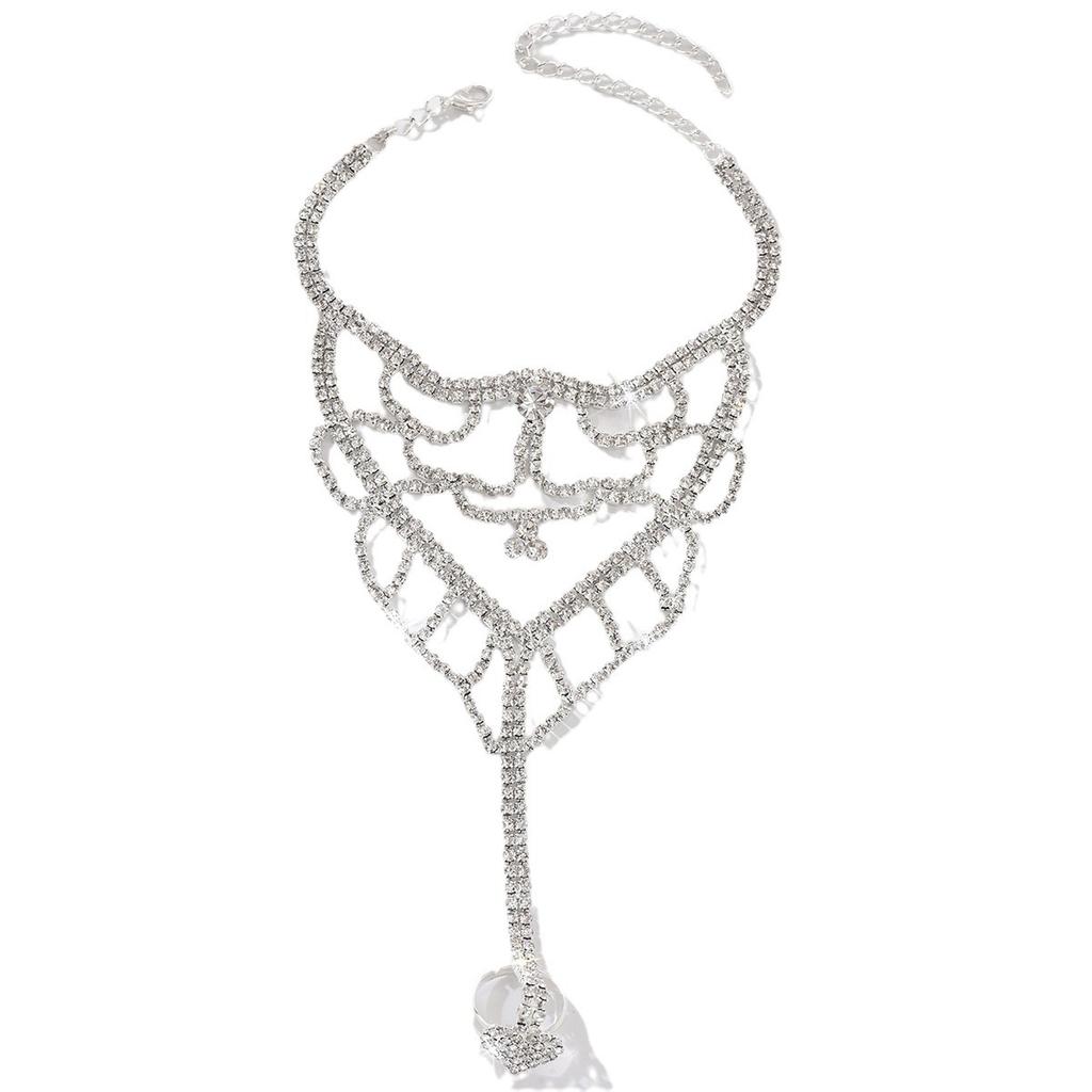 Rhinestone Foot Decoration Beach Resort Stylish Simple Finger Anklet Anklet Women