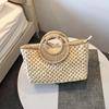Vintage handgemachte Stroh Tasche Frauen Sommer große Kapazität Strand Tasche Weben Handtasche Urlaub Rattan Griff Tasche Kintted Totes