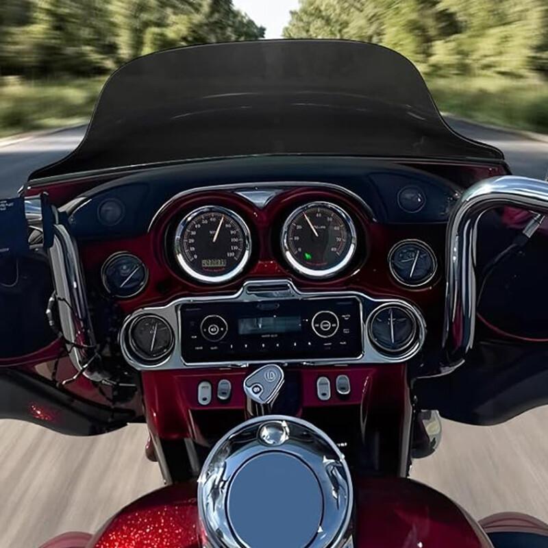 Black 8" Wave Windshield Windscreen Fits for 1996-13 Harley Touring Street Glide