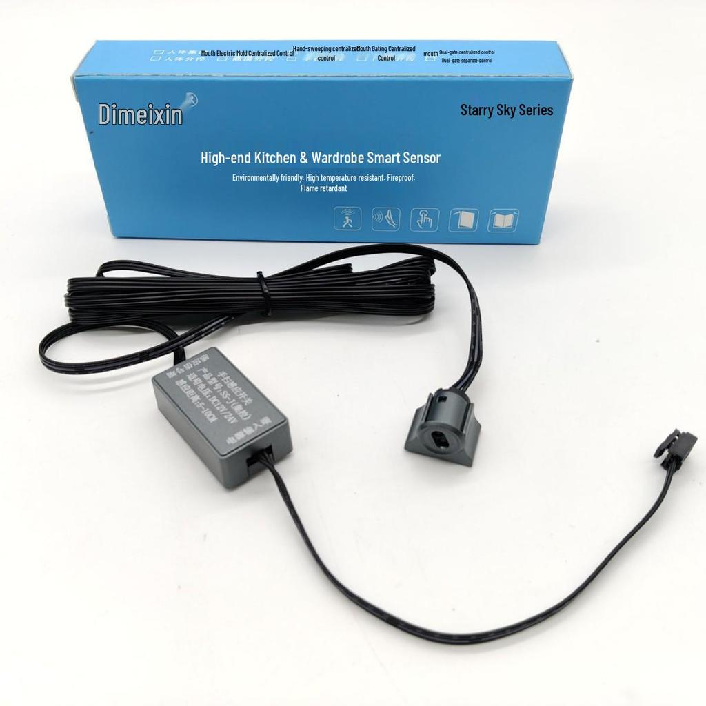 12V LED-Streifenlicht mit zentraler Steuerung und Induktionsschalter für Kleiderschränke, Wein-, Ausstellungs-, Schuh- und Schmuckschränke, 3-Pin-Steckdose enthalten