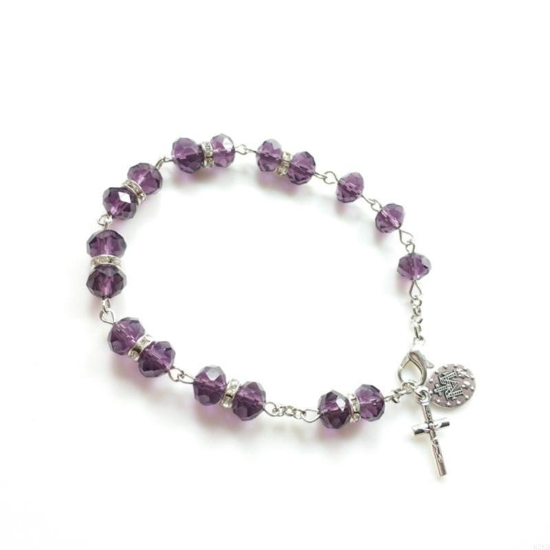 62KD Multicolor Crystal Rosary Bracelet Decorative Household Accessory Supplies