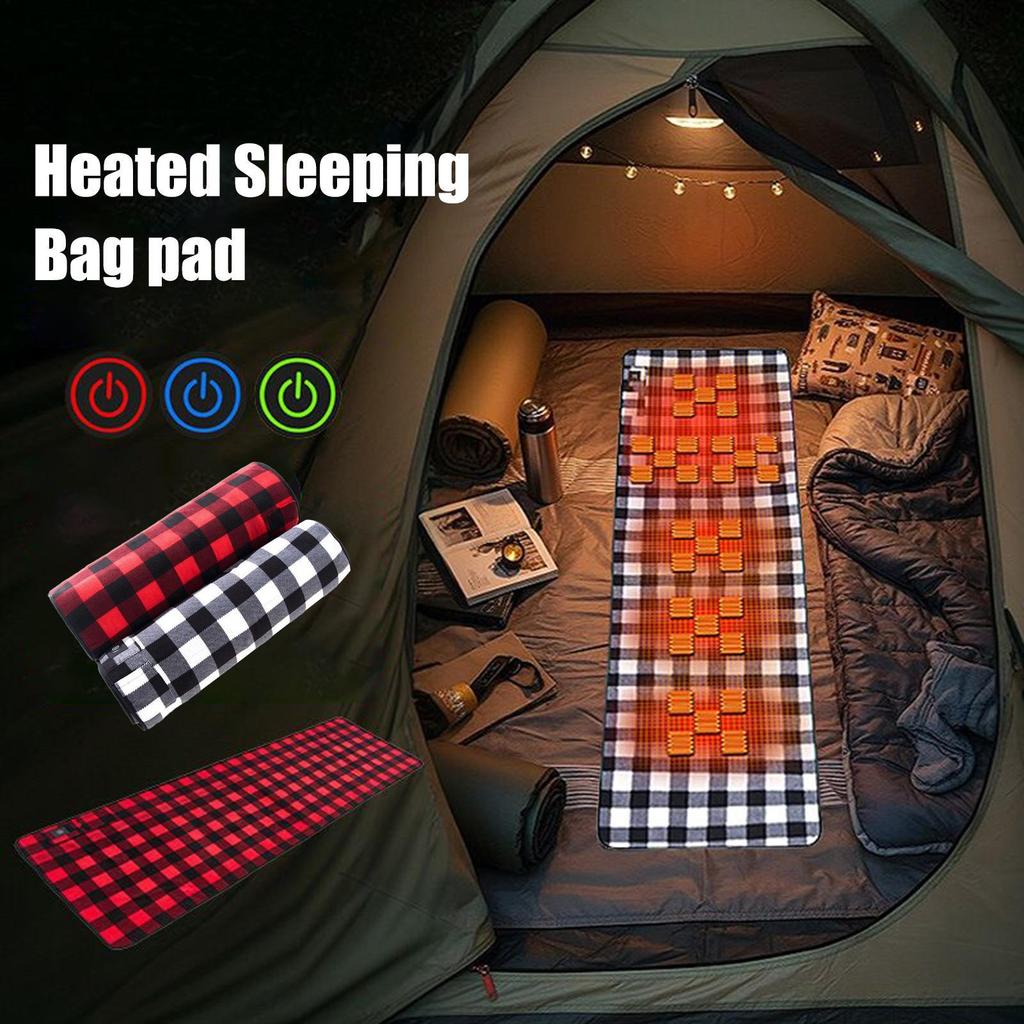 Heated Pad for Sleeping Bag Outdoor Camping 3 Speed Adjustment Winter Cotton USB Interfaces Electric Heating Sleeping Pad