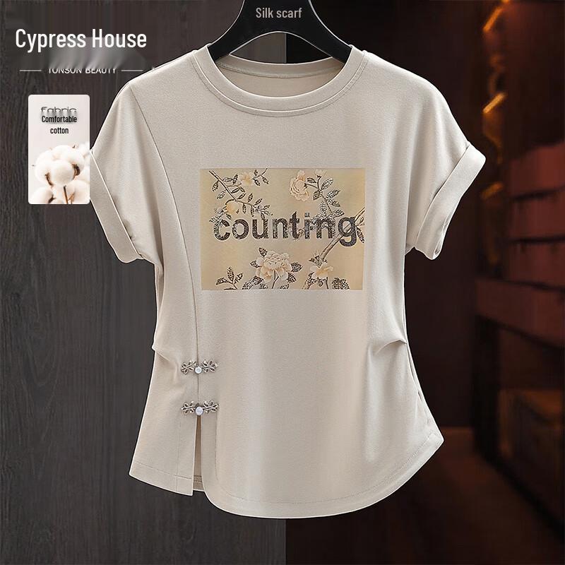 

Women s Sibaishe Short-Sleeve T-Shirt with 3D Floral Print XL
