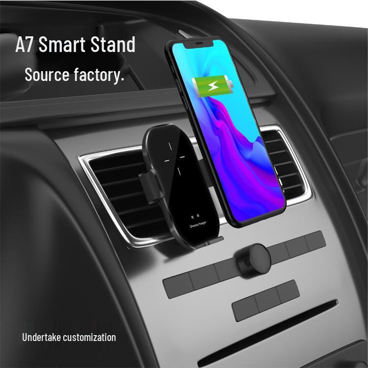 Original A7 Car Phone Holder: Intelligent Infrared Sensor & Wireless Charger for All Smartphones