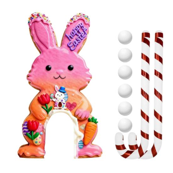 Paskalya Golf Oyunu Seti Mini Tavşan Golf Sahası Şeker Kamışı Sopası ve Toplarıyla Çocuklar Yetişkinler İçin Eğlenceli İç Mekan Dış Mekan Parti Oyunu Aile Toplantı Odası Dekorasyonu