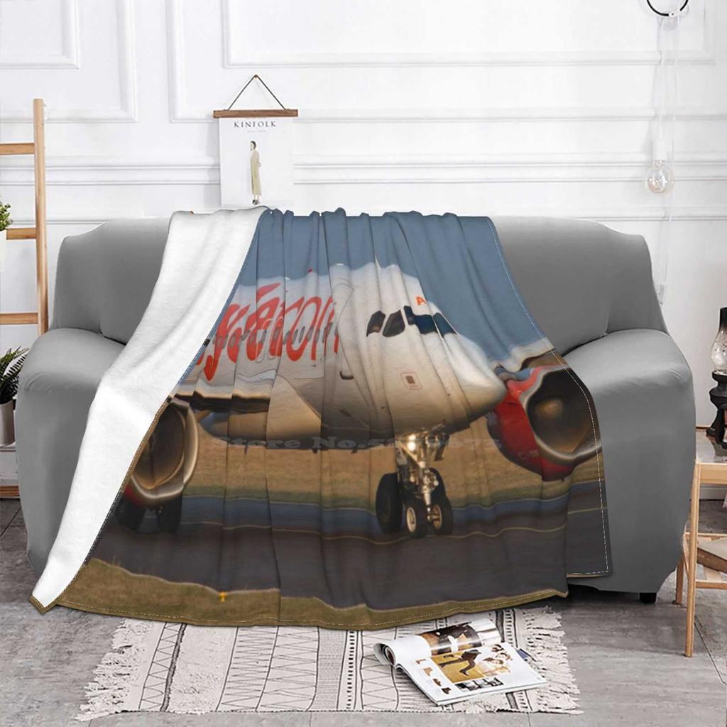 Easyjet Airbus A-320 Hot Sale Printing High Qiality Warm Flannel Blanket Plane Spotting Airbus A320