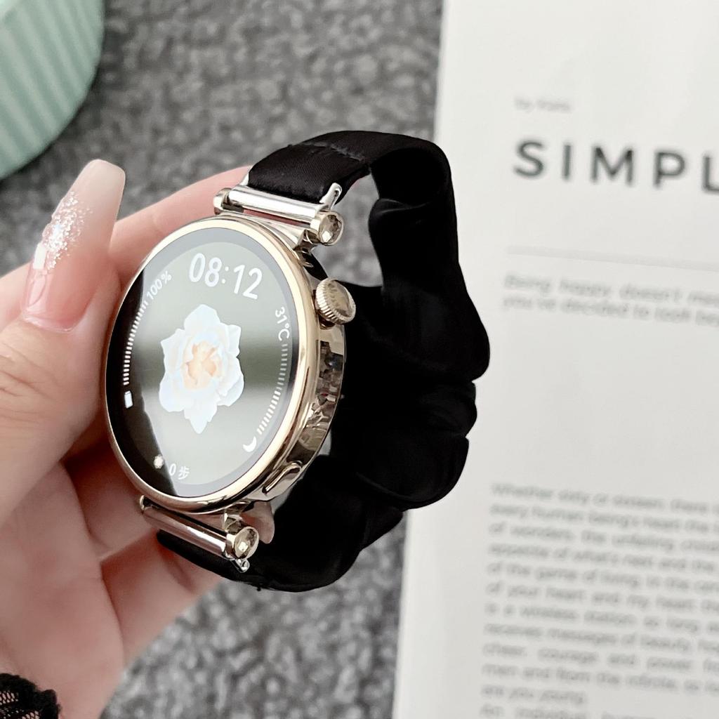 Chiffon Ice Silk Scrunchie Strap for Samsung/Moto/Apple/Huawei 18-22mm Watch