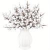 27pcs Realistic Snowy White Floral Stems for Christmas, Valentine's, Home DIY Decor. Perfect for Vase & Wreath!