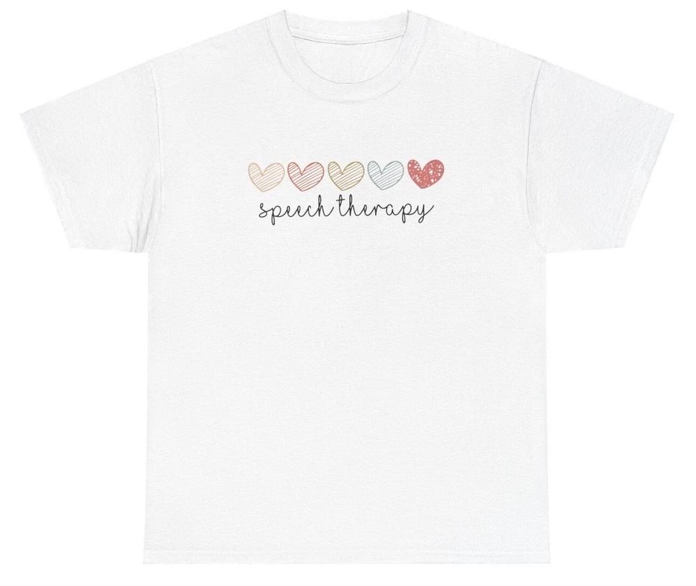 Speech Therapy T Shirt Cute Heart Unisextal Health Inclusion Bcba Para Gift Shirt S