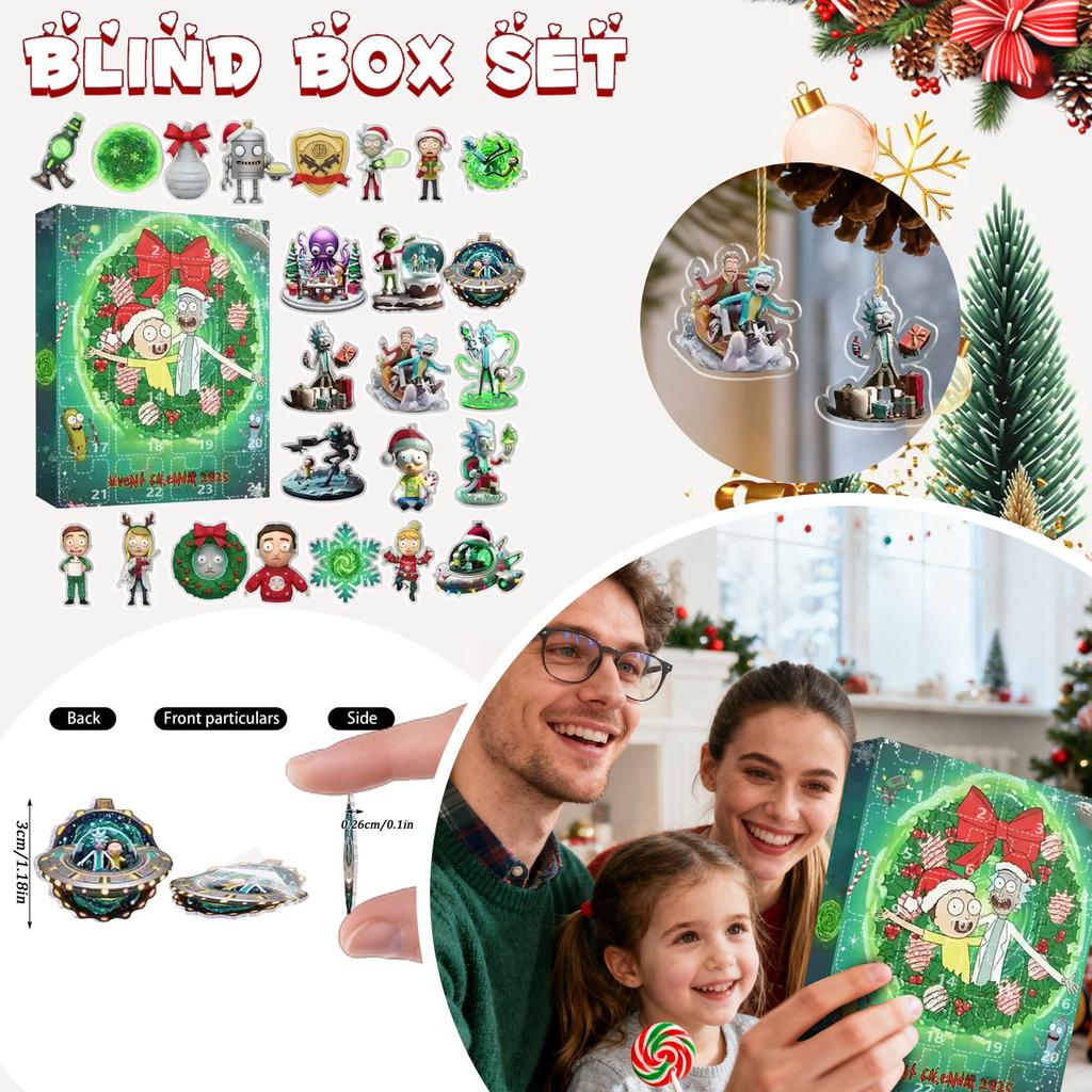 Calendar de Advent de Crăciun, Calendar de Advent de 24 de zile Colecție Numărătoare Inversă de Sărbători, Cutie cu Pandantive Potrivită Pentru Cadouri Surpriză de Crăciun