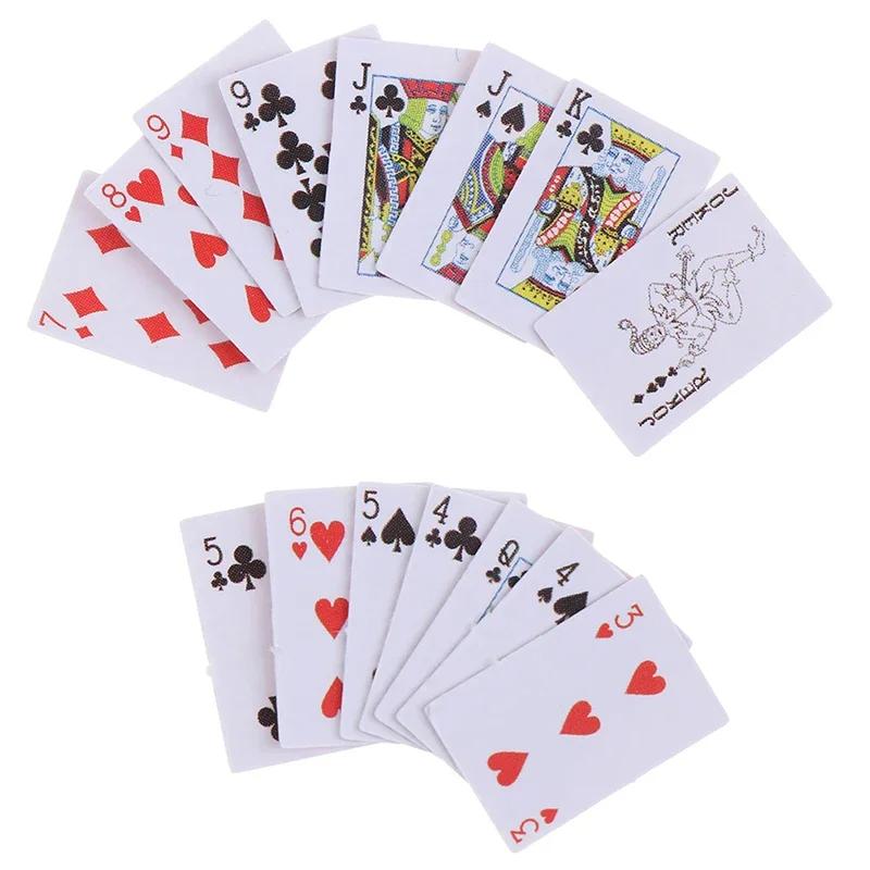 Funny Cute Mini Playing Cards Poker Games Super Small Cards Spoof Gifts Travel Toys Prank Props Dollhouse Miniature Poker Card