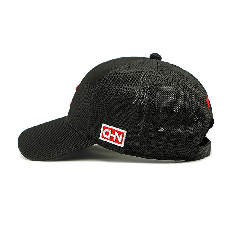 Men Summer Breathable Peaked Cap Mesh Sun Hat Three-Dimensional Embroidery Five-Pointed Star Baseball Cap