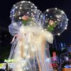 2 Led Light-Emitting Transparent Rose Balloons (Excluding Inner Electricity) Suitable for Wedding, Birthday, Valentine's Day