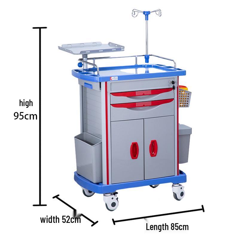 ABS Multifunctional Anesthesia and Infusion Emergency Cart with Five Drawers