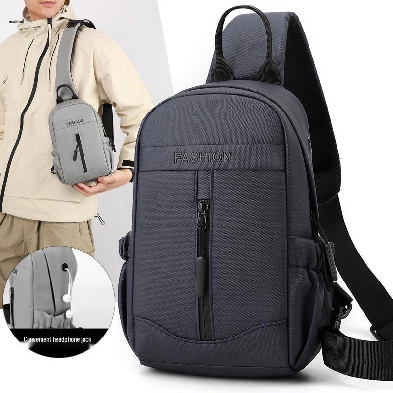 Trendy Men's Multifunctional Water-Repellent Crossbody Chest Bag and Backpack