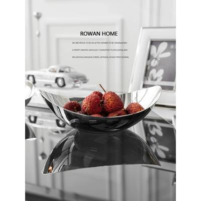 Nordic Stainless Steel Serving Tray Luxury Fruit Bowl Metal Plate Dishes for Candy Dessert Snack Hotel Home Decoration