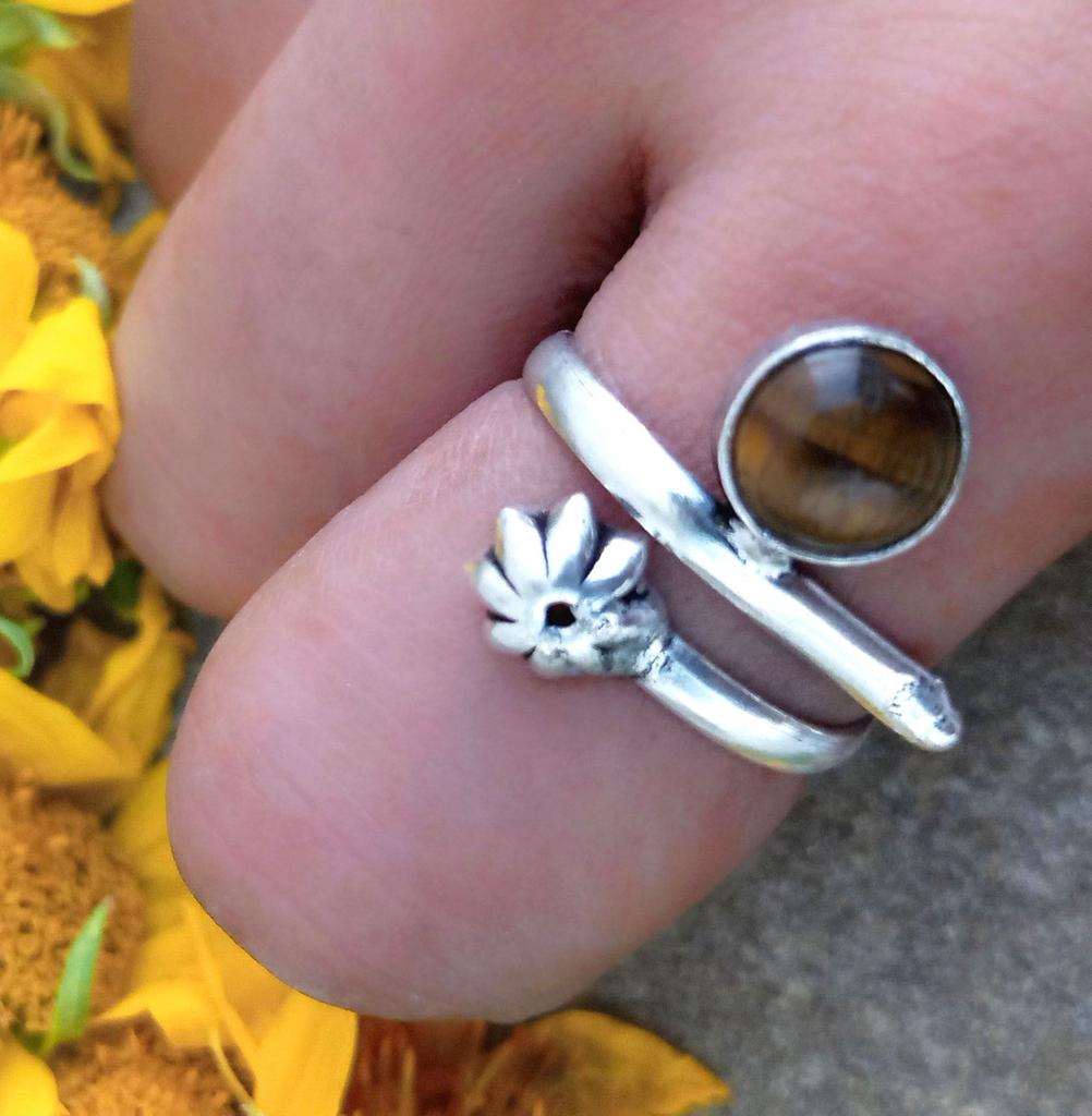 Tiger Eye Gemstone 925 Sterling Silver Plated  1 pcs Ring chris-br199