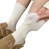 Weiße Socken für Damen, Frühling und Sommer, Socken mit dünnem Frottee, Kühle Mid-Calf-Socken, Cremegefütterte hochgekrempelte Postpartale Socken