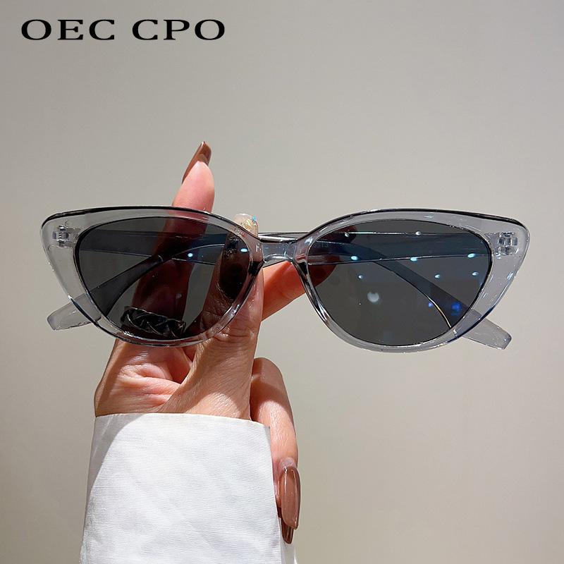 OEC CPO Cat Eye Sunglasses Small Frame Leopard Color Shades UV400 Fashion Sun Glasses for Women Trending Eyewear for Men 2025