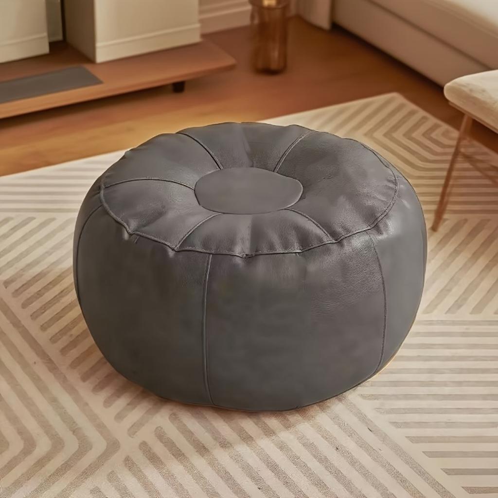 Storage-Friendly Pebble-Shaped Bean Bag Cover, Oval Pumpkin Green, Ideal for Storage