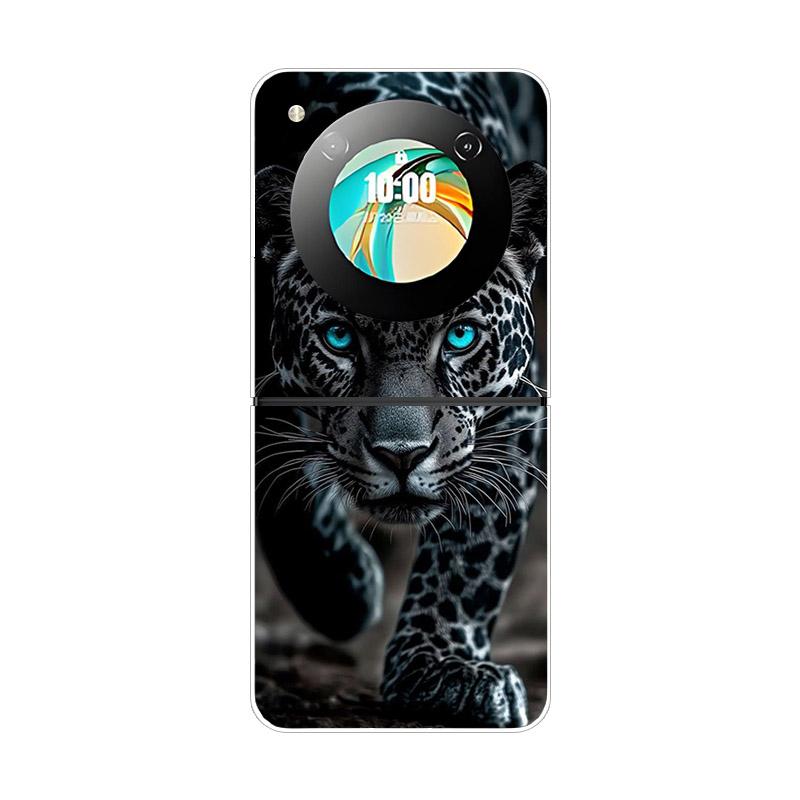 Etui For ZTE Nubia Flip NX724J Modne Malowane Przezroczyste Twarde PC Składane Pokrowiec For ZTE Libero Flip Przezroczyste Etui Funda