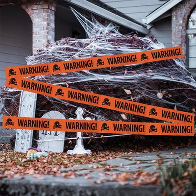 9M Halloween Warning Strip Plastic Isolation Belt Party Haunted House Decoration Horror Atmosphere Warning Line