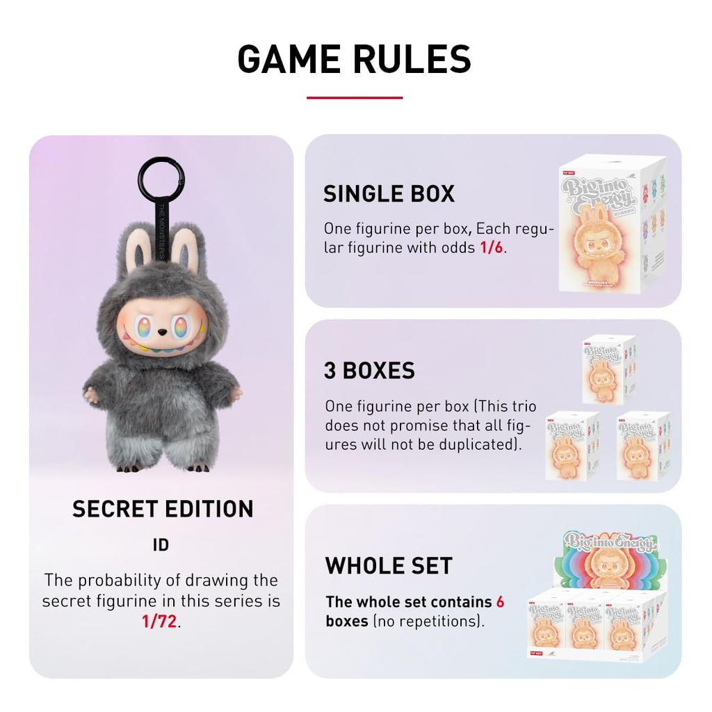 [POP MART Official Store] THE MONSTERS Big into Energy Series Plush Pendant [1 Piece] Energy Lovebubu Lovebubu Pop Mart Blind Box Figure Toy Gacha Gac