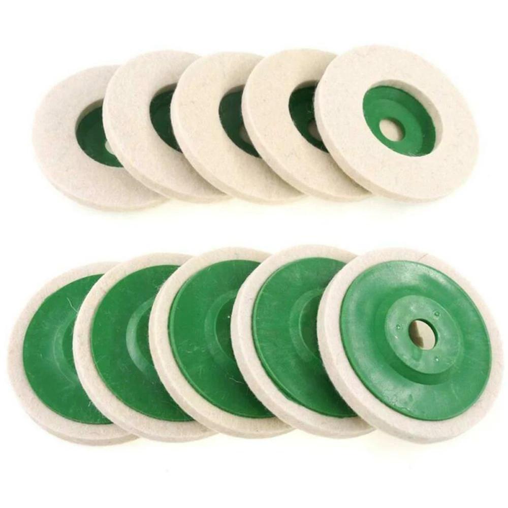 10 Pcs Wool Polishing Wheel Buffing Pads Angle Grinder Wheel Felt Polishing Pad Disc Angle Grinder Accessories for Car Maintain