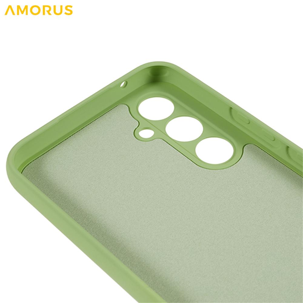 AMORUS For Samsung Galaxy A14 5G/4G Case Precise Cutouts TPU Fiber Lining Shockproof Phone Cover