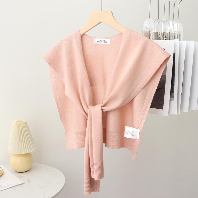 Korean Summer Air Conditioning Fake Collar Neck Guard Scarf Female Knit Thin Autumn Knotted Cape Sunscreen Shawl For Women