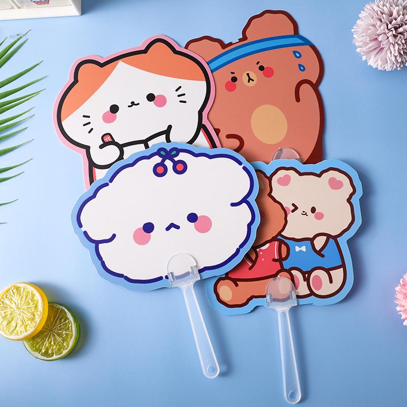 Cartoon Summer Handheld Irregular Fan: Cute, Portable, and Student-Friendly Plastic Design