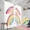 2pcs 2D flat printing Curtain I AM LOVED SMART BRAVE KIND Fabric Without Electricity Festive Curtains for Festive Portraits and